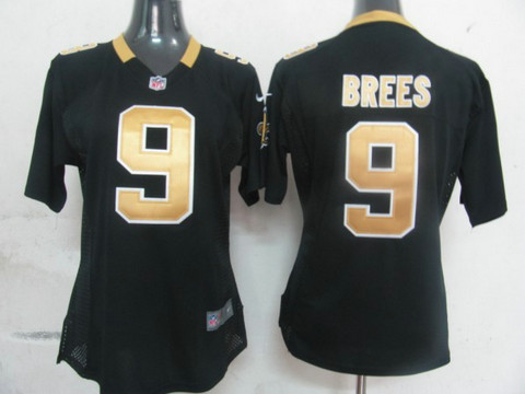 New Orleans Saints 9 Brees Authentic Black Game Nike nfl
